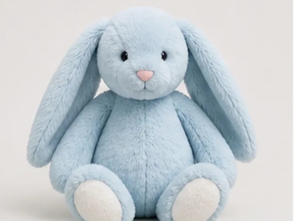 Coelho de pelúcia azul